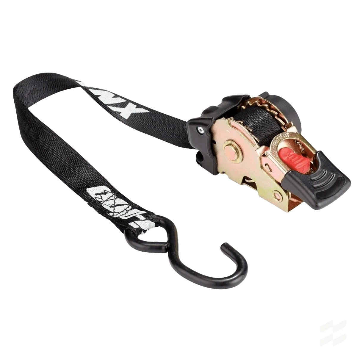 Bolt-on intrekbare spanband met ratel