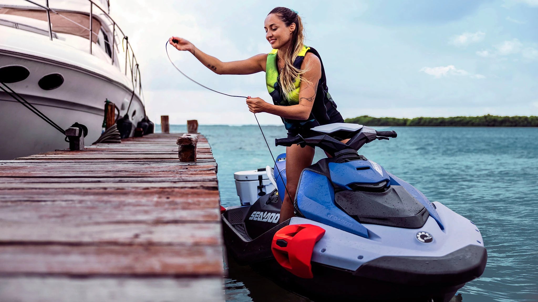 Aanmeren van Sea-Doo waterscooter gemakkelijk met originele stootkussens